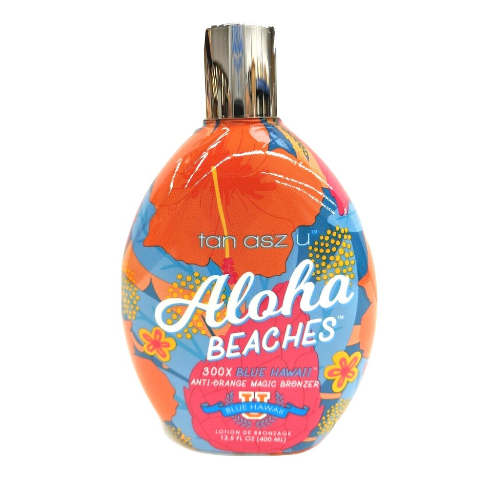 Tan Asz U Aloha Beaches 300X Blue Hawaii Anti-Orange Bronzer 13.5 oz Tan Lotion
